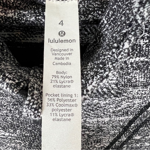 Lululemon Cypress Kiss 1/2 Zip Pullover Rush Jacquard Black White - Picture 5 of 5